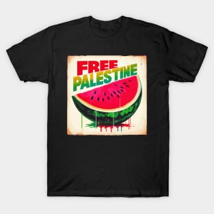 Retro Free Palestine Watermelon T-Shirt